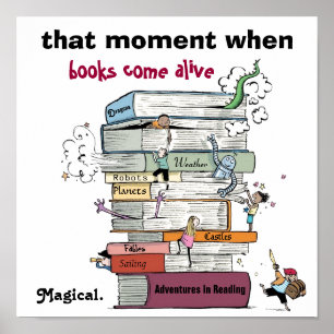 När Bokar Kom Alive Literacy Poster