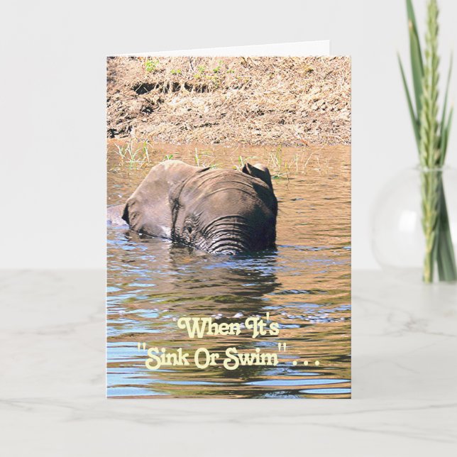 NÄR DET ÄR SINK ELLER SIMMA/ELEFANT SWIMMING I RI KORT (Framsida)