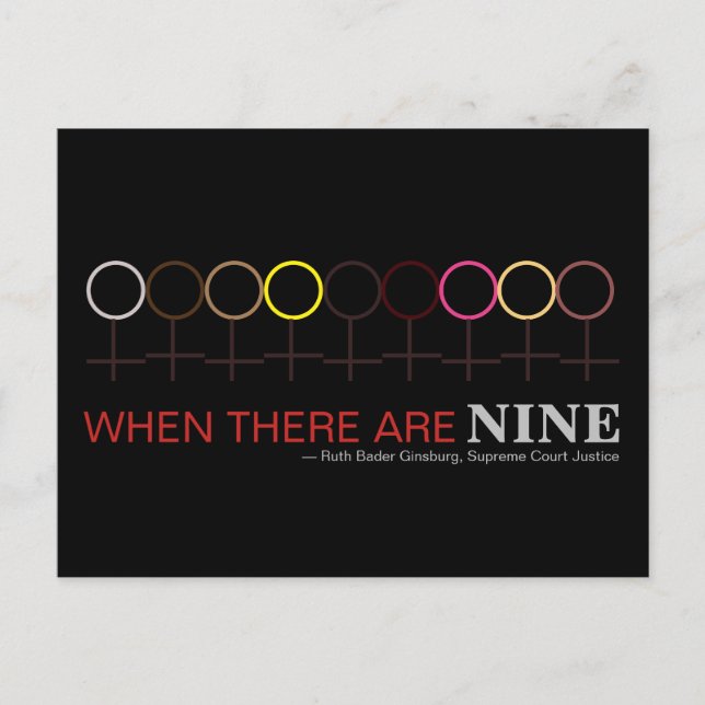När det finns nio domare Ginsburg RBG Black Vykort (Framsida)