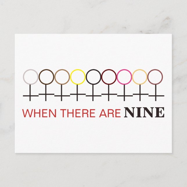 När det finns nio domare Ginsburg RBG SCOTUS Vykort (Framsida)