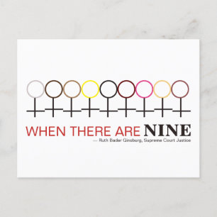 När det finns nio rättsliga Ginsburg RBG-citat Vykort