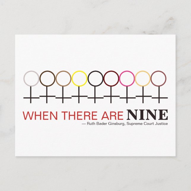 När det finns nio rättsliga Ginsburg RBG-citat Vykort (Framsida)