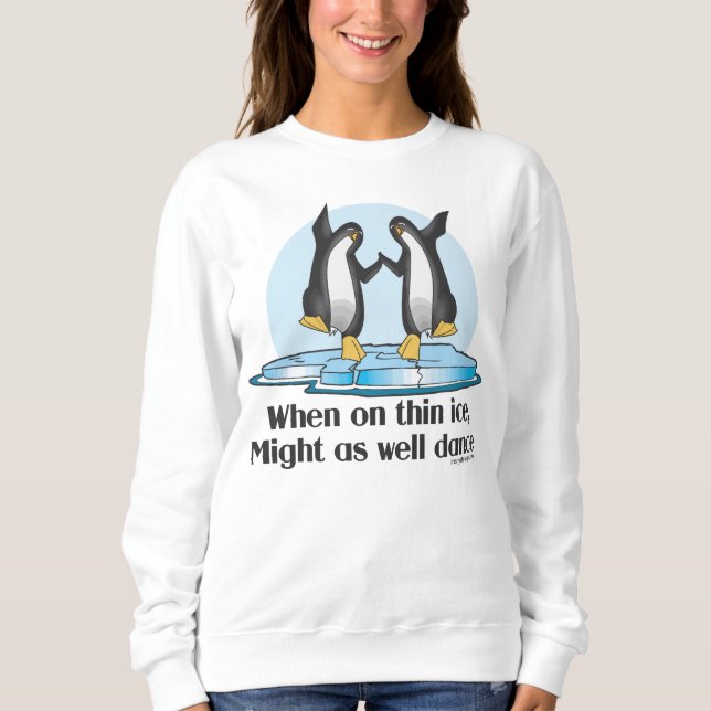 När det gäller tunn is Penguins praktiska utformni T-shirt (Framsida)