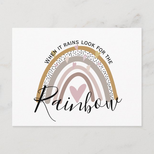 när det regnar leta efter regnbågen vykort (Framsida)