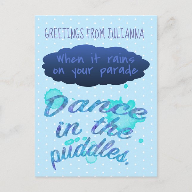 När det väcker uppmuntrande citat vykort (Framsida)