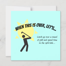 NÄR DETTA ÄR ÖVER LÅT OSS Spara Date Golf Magnetisk Inbjudningskort