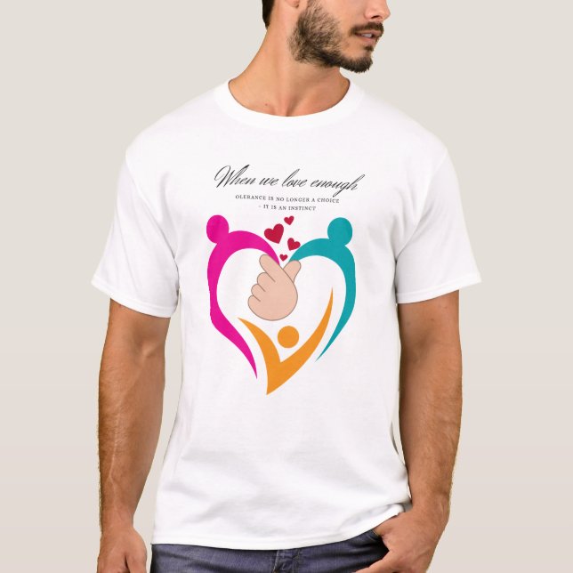 När du älskar nog – Lätt Hjärta Design T Shirt (Framsida)
