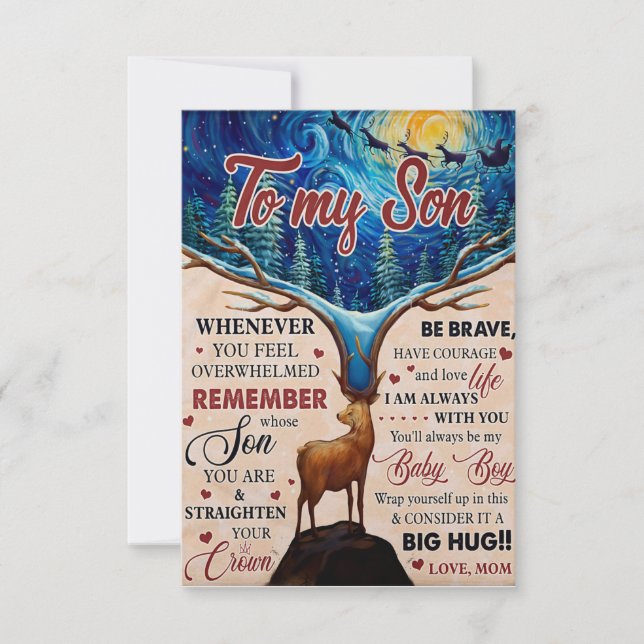 När du än känner dig överväldigad Dovhjortsmamma t Tack Kort (Framsida)