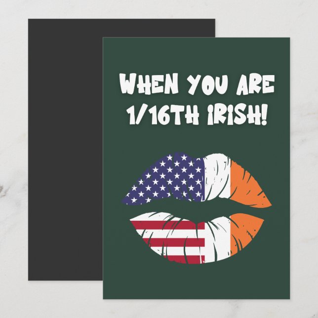 När du är amerikan men 1/16:e irländare! julkort (Fram/baksida)