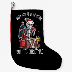 När du är död inuti men det är jul Skeleto Liten Julstrumpa