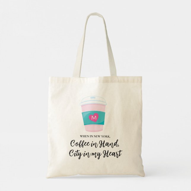 När du är i New York Drick Kaffe Monogram Initial Tygkasse (Baksida)