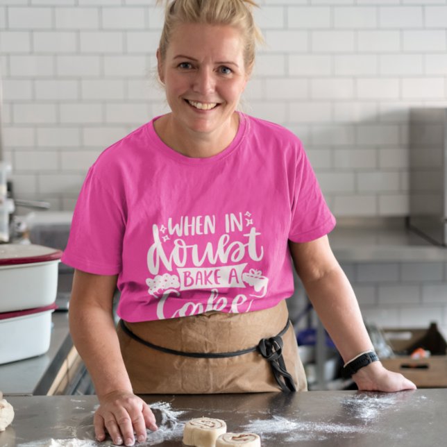 När du är osäker, baka en tårta Chef Bagare Tjejak T Shirt (Skapare uppladdad)