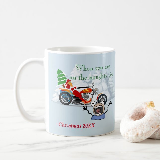 När du är på Santa's Naughty List Kaffemugg (Med munk)