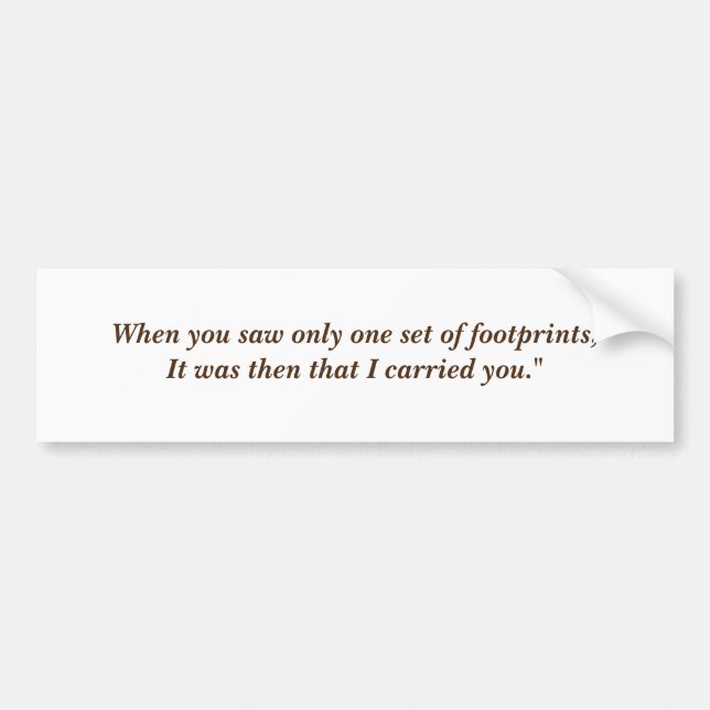 När du bara såg en uppsättning fotavtryck bildekal (Framsidan)