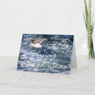 När du finner sig som flyger över grova hav kort