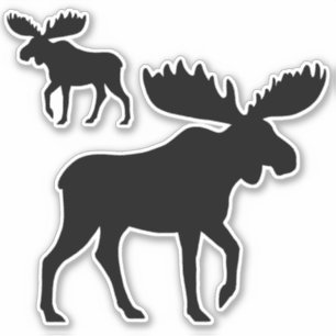 När du går älg Silhouettes Klistermärken
