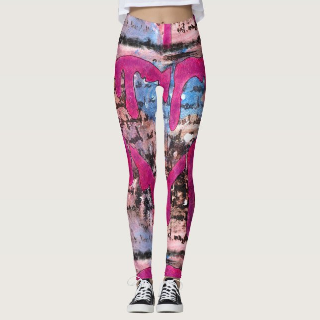 När du ger din hjärta påskyndar blandad leggings (Framsida)