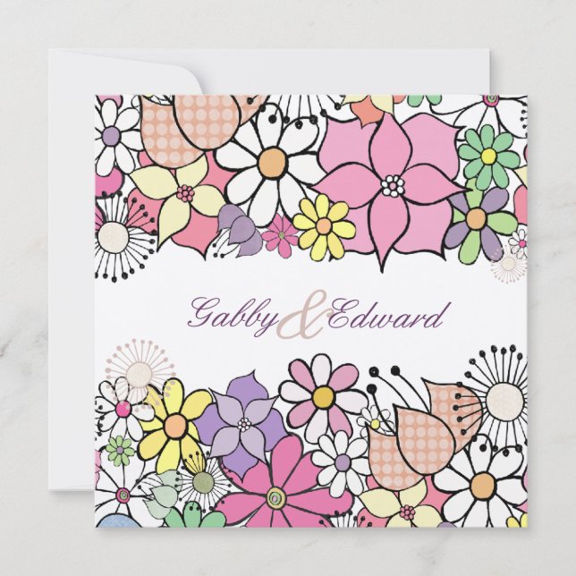 När du gifta sig våren blommar beställnings- inbjudningar (Framsida)