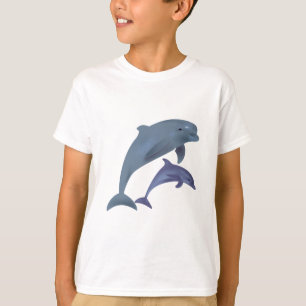 När du hoppar delfinillustrationen lurar skjortan t-shirt
