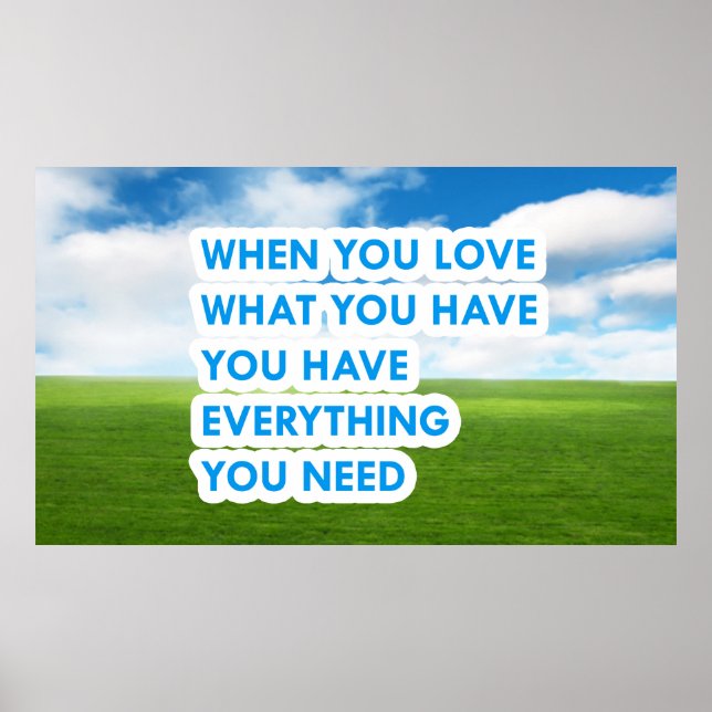 När du kärlek har vad du har poster (Framsidan)