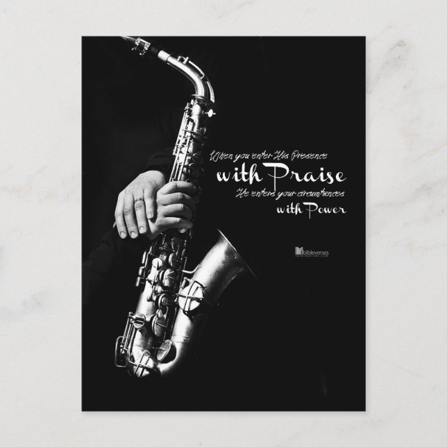 När du kommer in i hans närvaro med beröm vykort (Framsida)