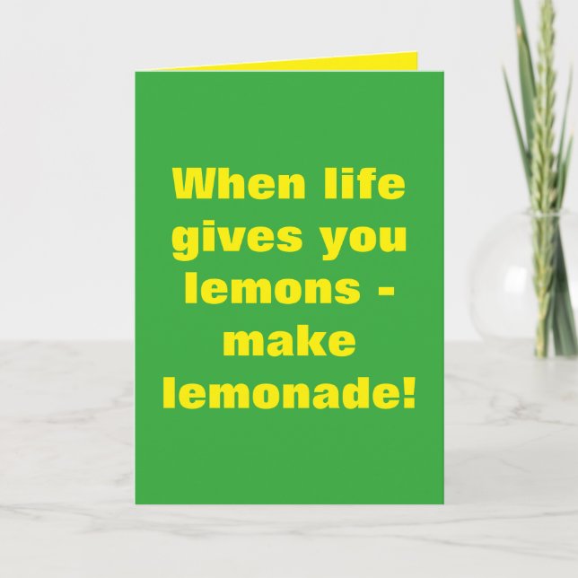 När du lever ge blir citroner ett citronkort kort (Framsida)