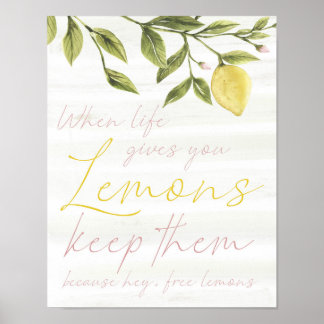 När du lever i Ge lemons Wall Art Poster