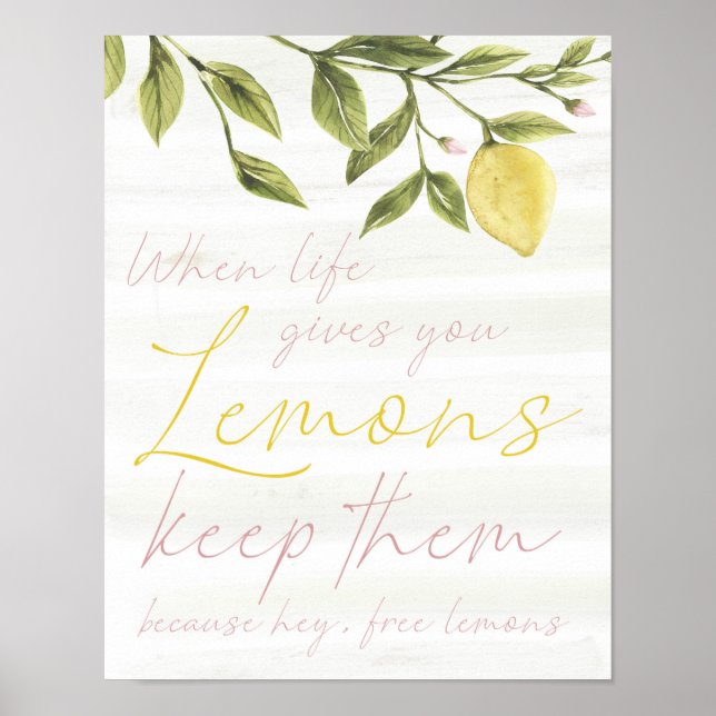 När du lever i Ge lemons Wall Art Poster (Framsidan)