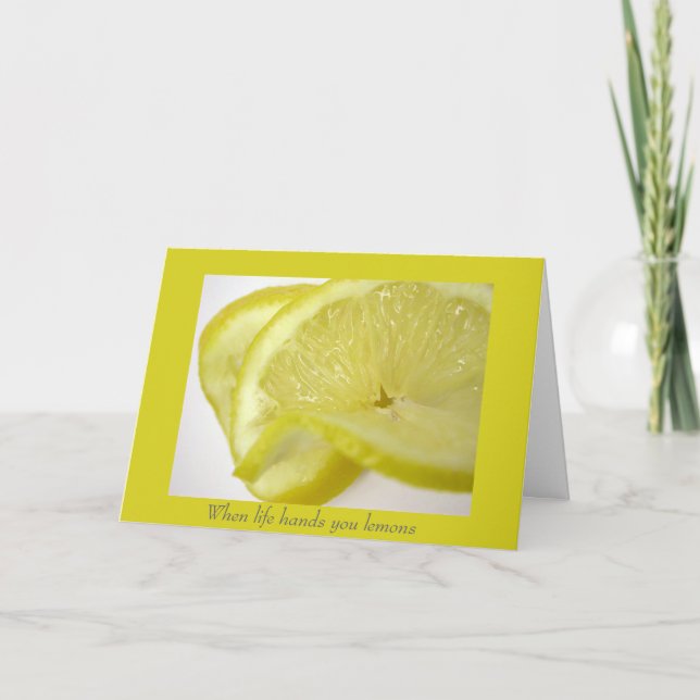 När du lever i händer citroner kort (Framsida)