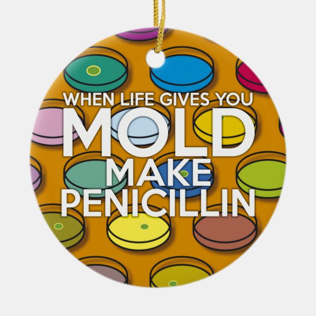 NÄR DU LIV GE GÖR DU PENICILLIN JULGRANSPRYDNAD KERAMIK (Framsidan)