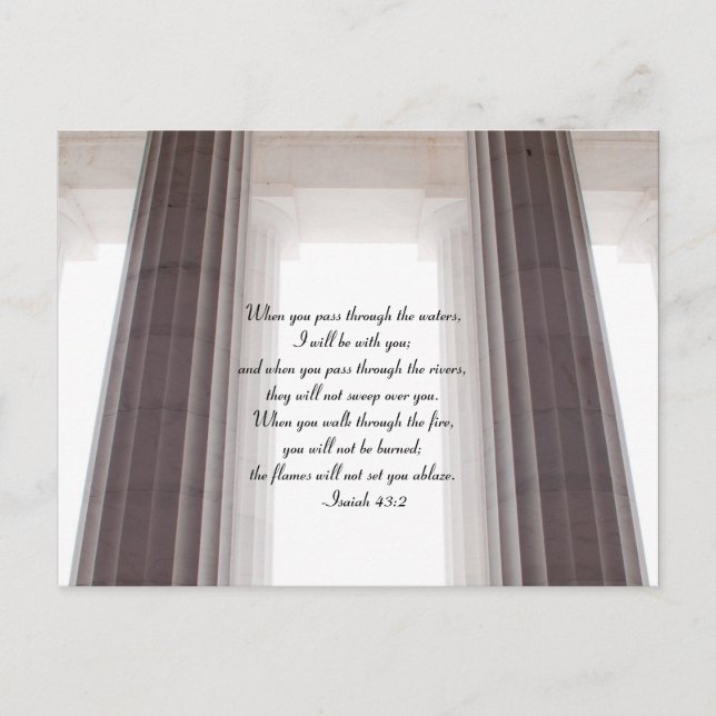 När du passerar genom vatten, -Isaiah 43 Vykort (Framsida)