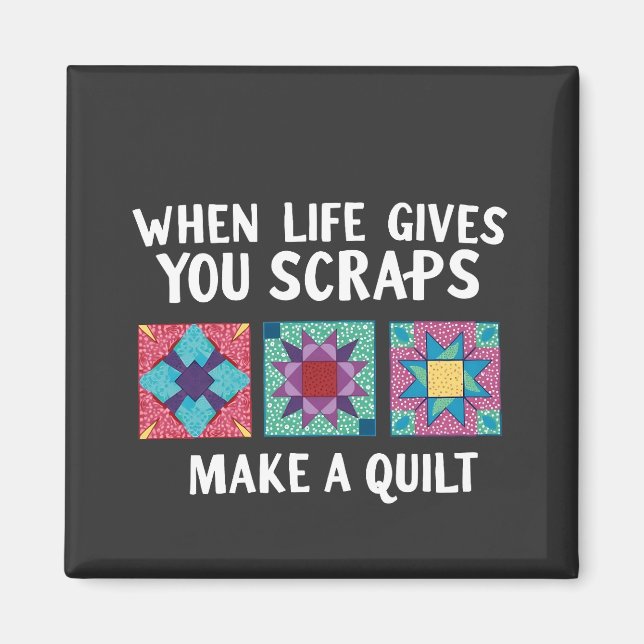 När du skrapar ge gör du en kvilt Knitters Magnet (Framsidan)