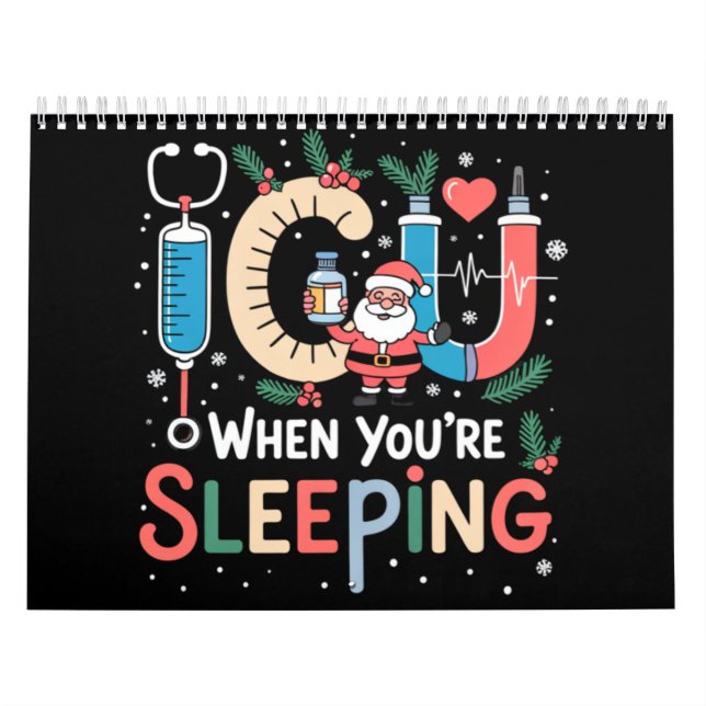 När du sover rolig ICU-sjuksköterska jul Kalender (Omslag)