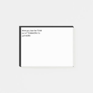 När du tar ut TEAM ur TEAMWORK Post-it Block