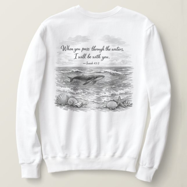 När du vandrar genom vatten t shirt (Design baksida)