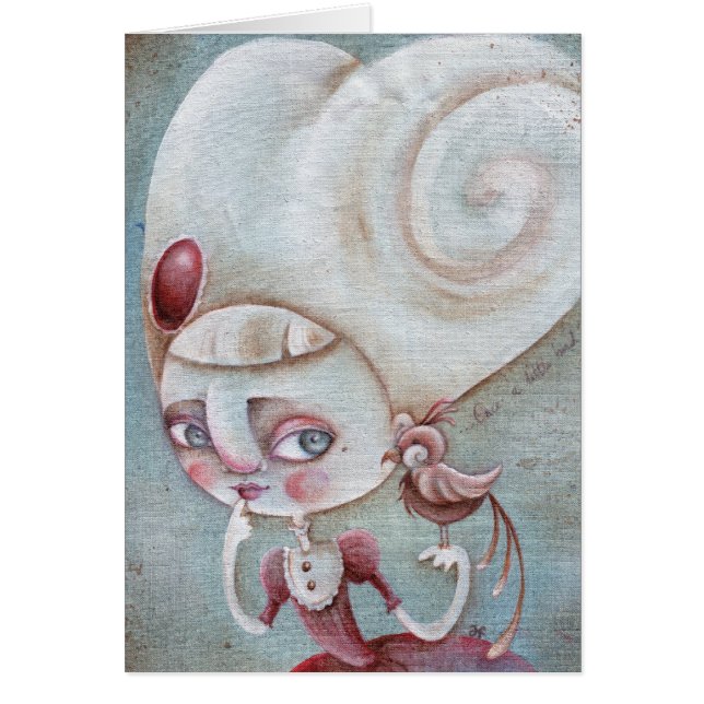 "När en fågel berättade lite mig ", Hälsningskort (Framsidan)