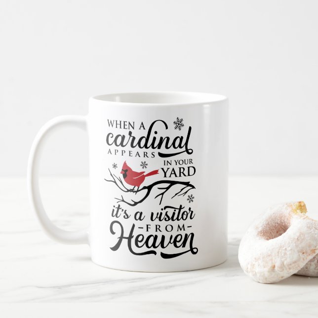 När en Kardinal Besöker Din Trädgård  Kaffemugg (Med munk)