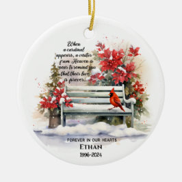 När en kardinal visas julgransprydnad keramik