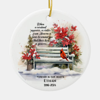 När en kardinal visas julgransprydnad keramik