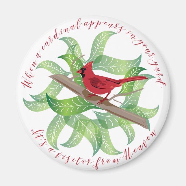När en kardinal visas på din gård... magnet (Framsidan)