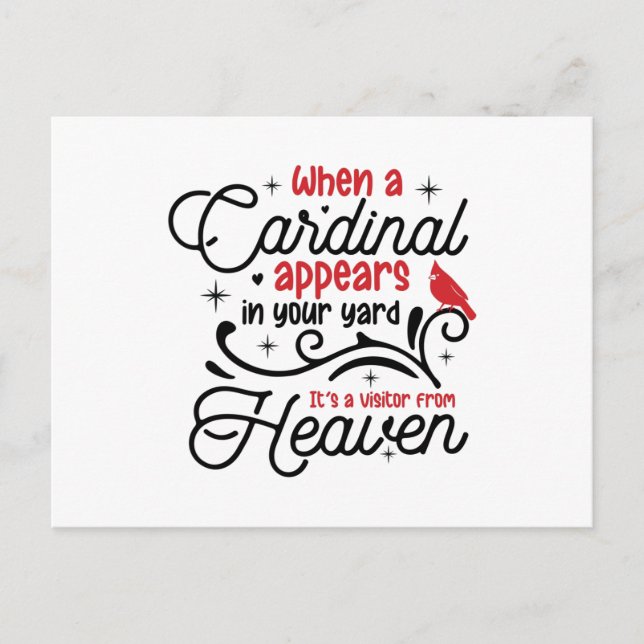 När en kardinal visas på ditt hantverk vykort (Framsida)