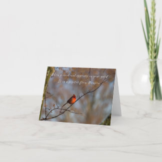 När en kardinal visas på varningskortet tack kort