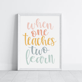 När en undervisar två Lär Pastel Rainbow Färg Poster