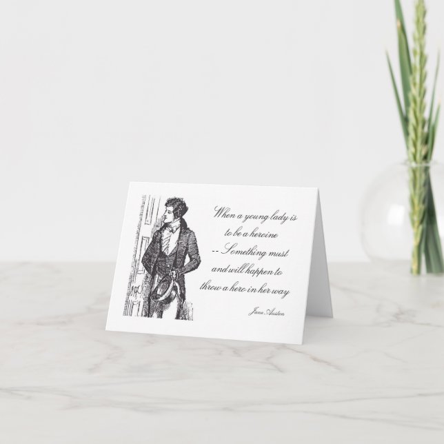 När en ung dam ska vara ett hjältinnahälsningkort kort (Framsida)