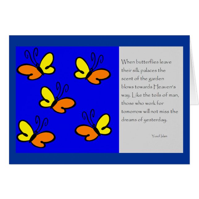 När fjärilslämnor hälsningskort (Framsidan Horizontal)