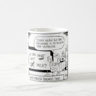 "När för grammatikhumor för engelska lärare Kaffemugg