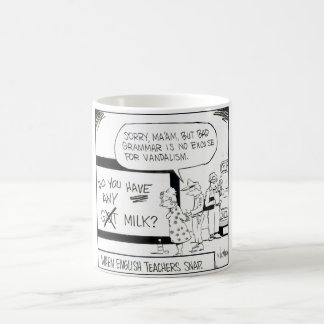 "När för grammatikhumor för engelska lärare Kaffemugg