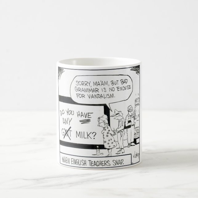 "När för grammatikhumor för engelska lärare Kaffemugg (Center)