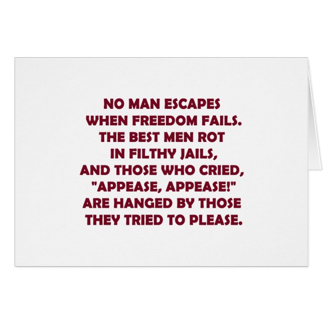 När frihet misslyckas hälsningskort (Framsidan Horizontal)