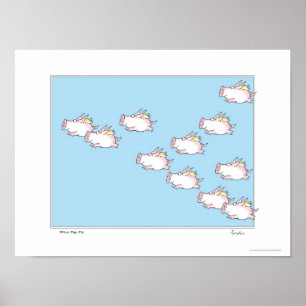 NÄR GRISAR FLY poster av Sandra Boynton